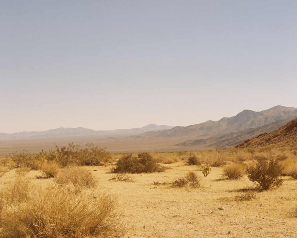 Paisaje del desierto de California al atardecer